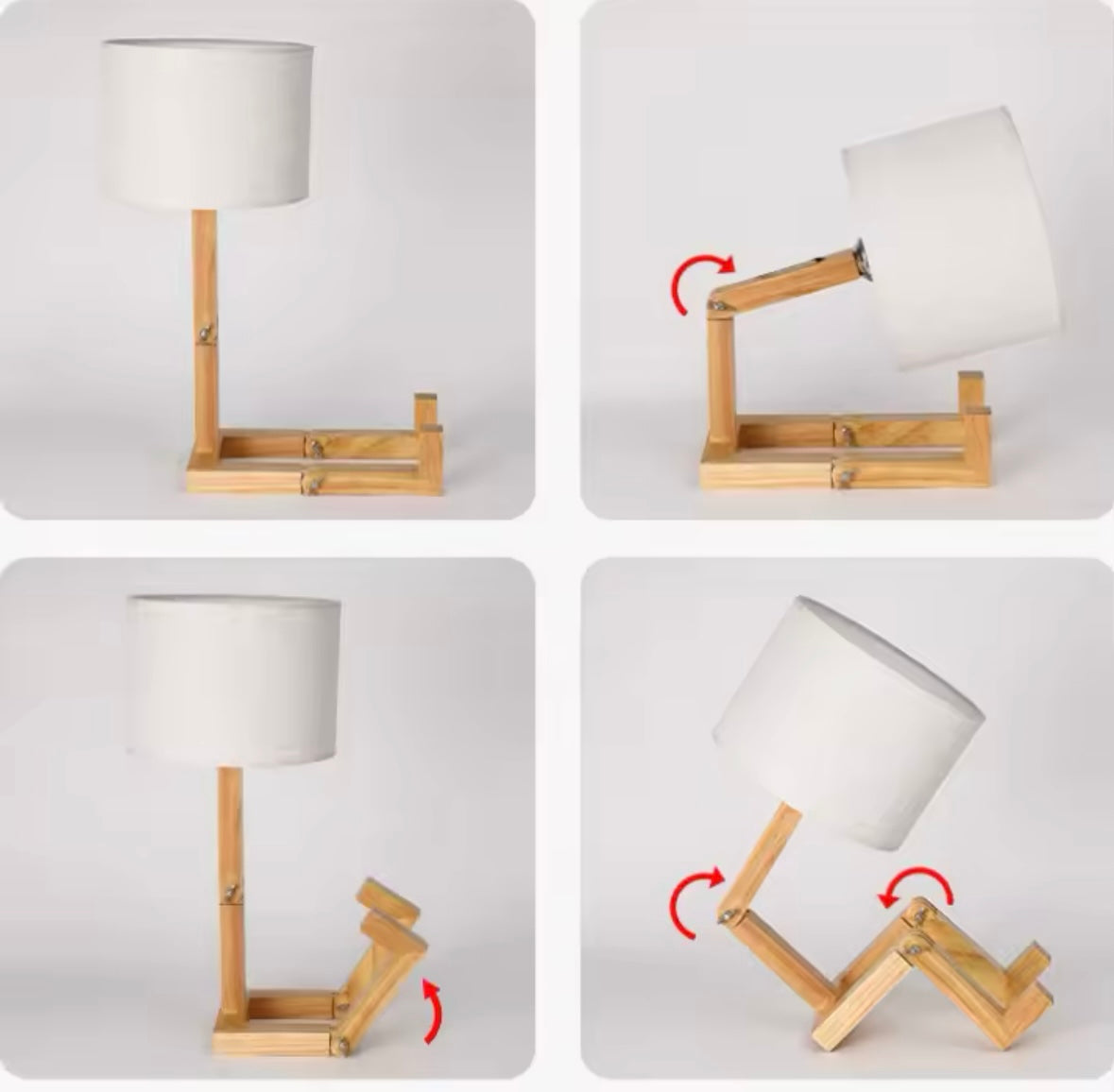 Smart Haven™ Nordic Wooden Robot Table Lamp