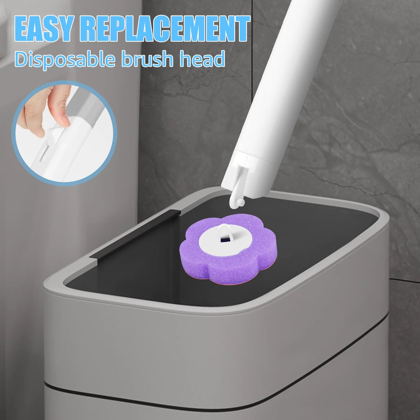 Smart Haven™ Wall-Mounted Disposable Toilet Brush with Refills – Long Handle Cleaner