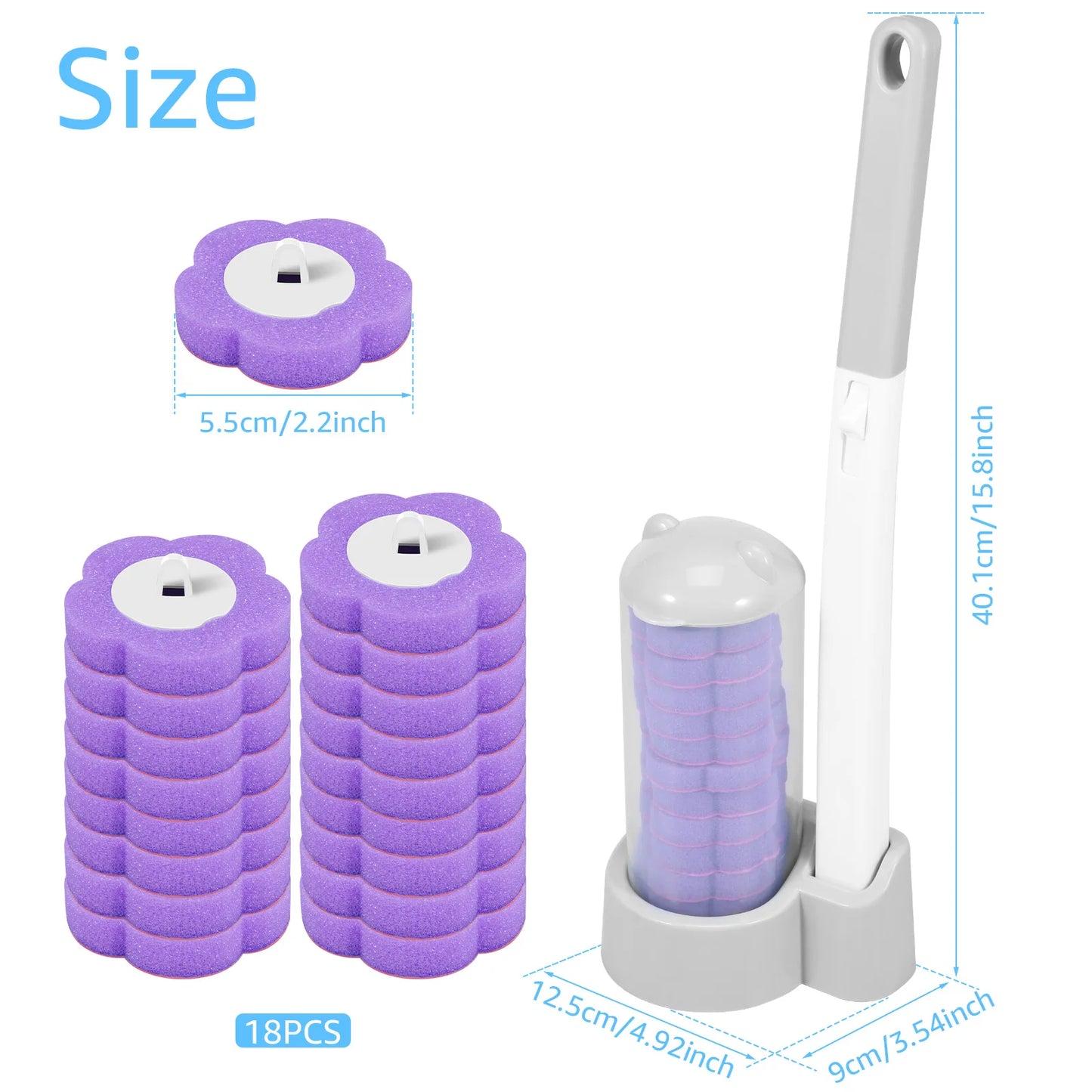 Smart Haven™ Wall-Mounted Disposable Toilet Brush with Refills – Long Handle Cleaner