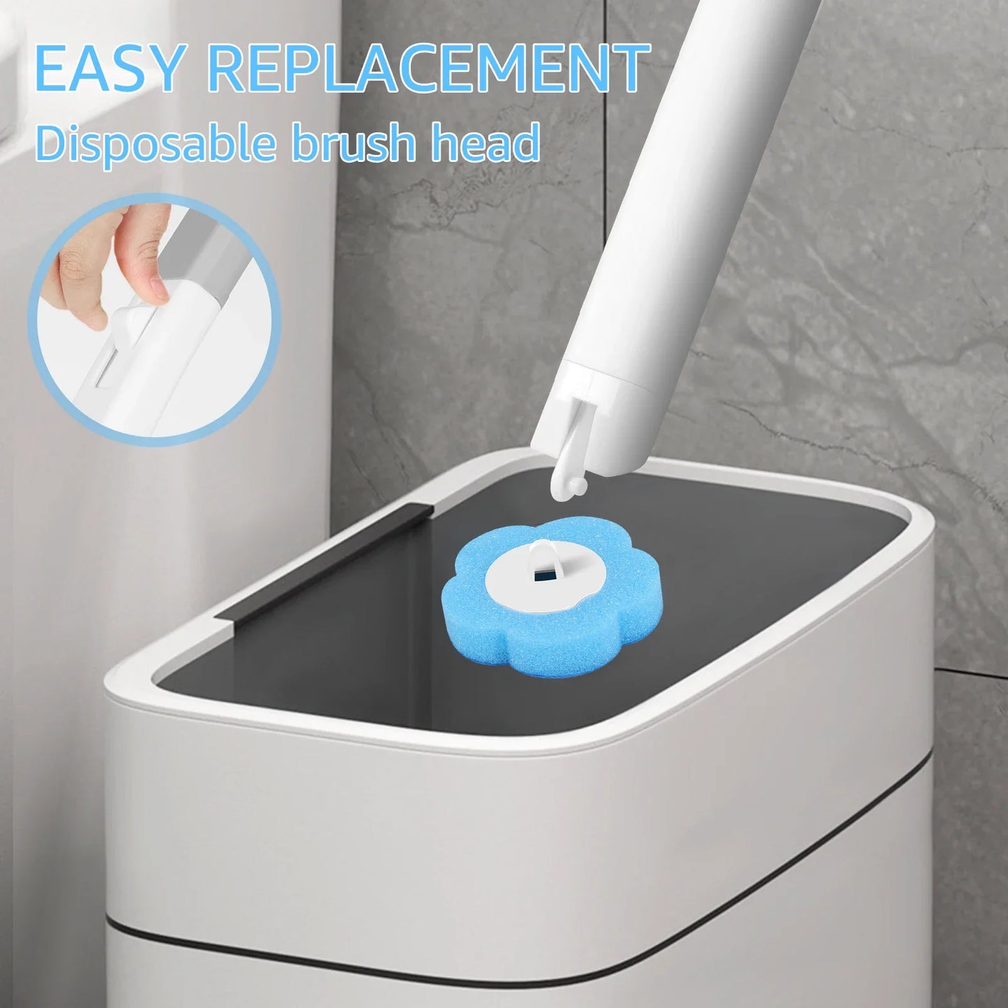 Smart Haven™ Wall-Mounted Disposable Toilet Brush with Refills – Long Handle Cleaner