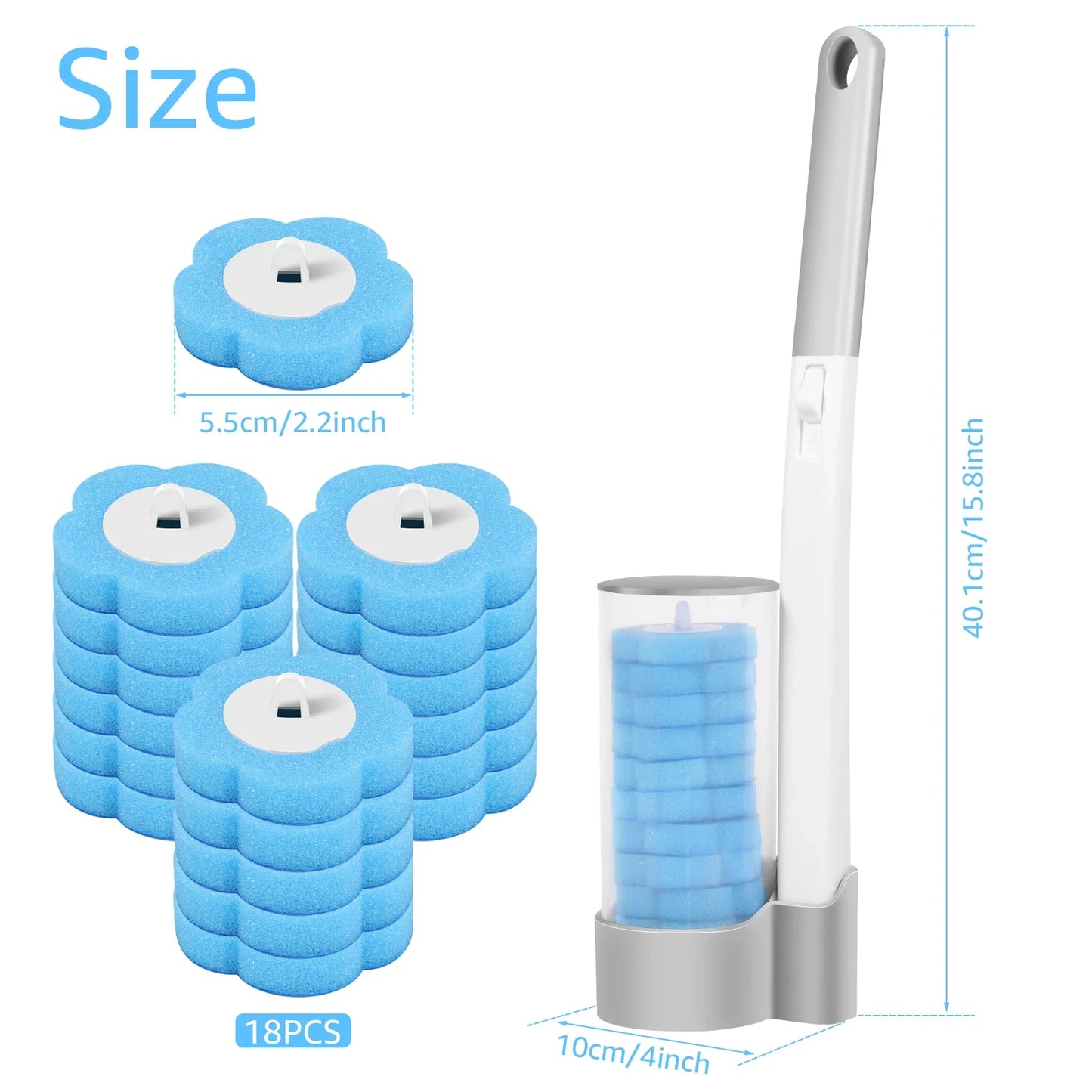 Smart Haven™ Wall-Mounted Disposable Toilet Brush with Refills – Long Handle Cleaner